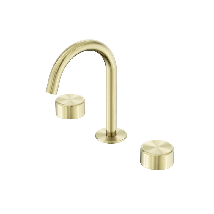 Nero Serenity Basin Set Arc Spout - Metal Handle Brushed Gold