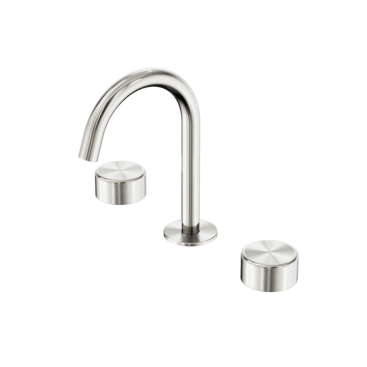Nero Serenity Basin Set Arc Spout - Metal Handle Brushed Nickel