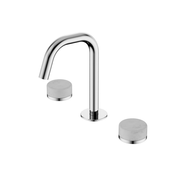 Nero Serenity Edge Spout Basin Set - Carrara Handle Chrome