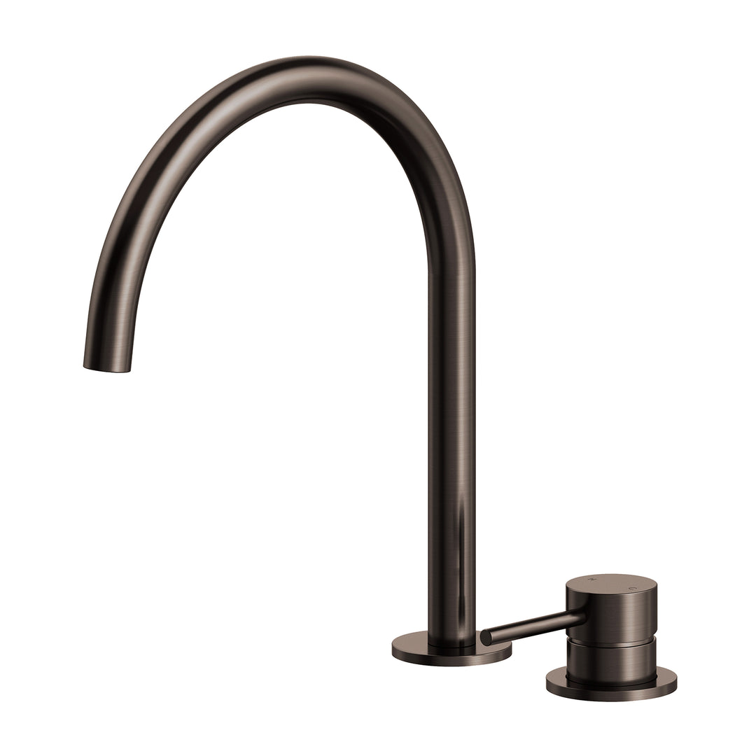 Axus Pin 2 Hole Sink Mixer Swivel Arch Spout Dark Bronze / 29.6 x 22Cm