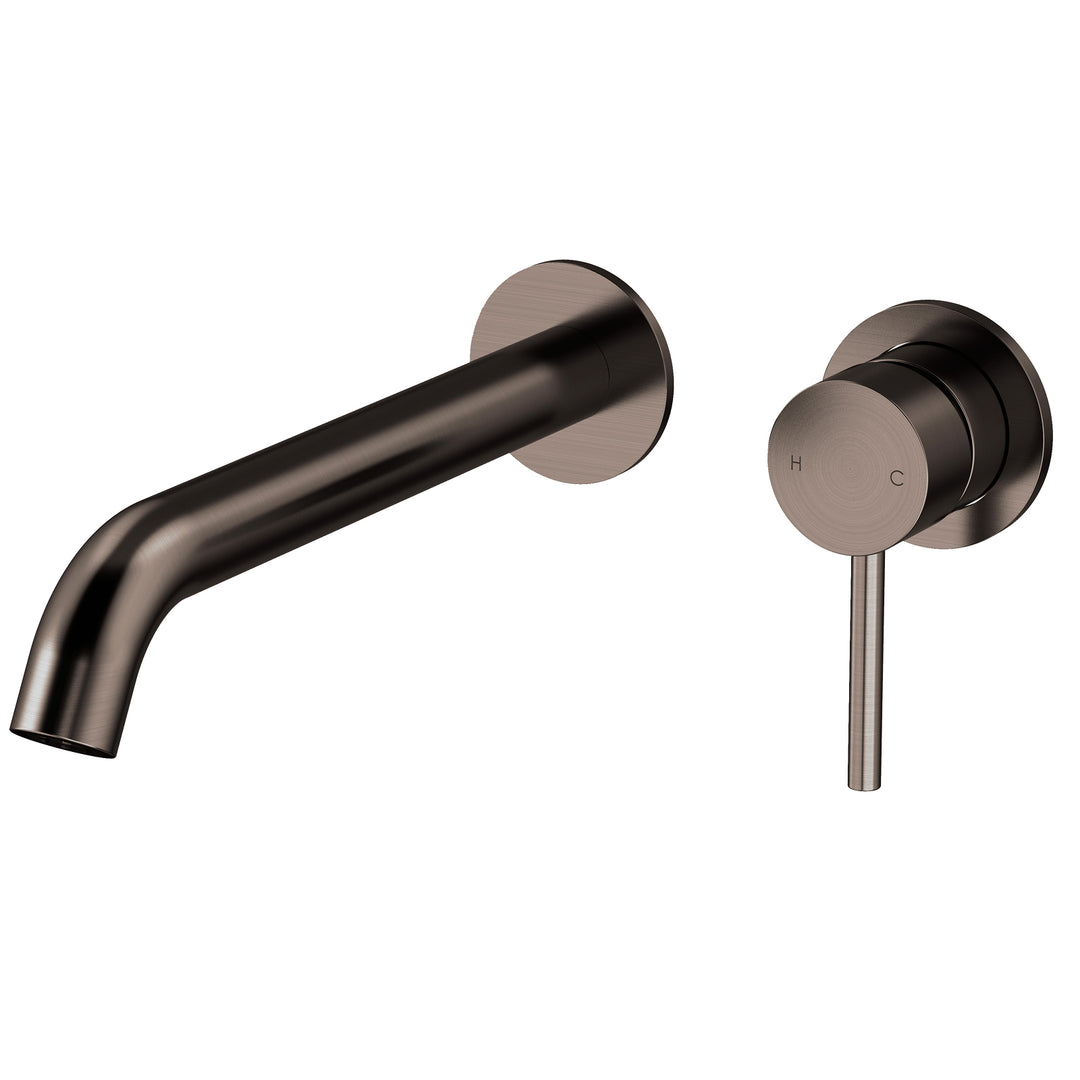 Axus Pin Wall Mount Spout Basin Mixer Dark Bronze / 220mm