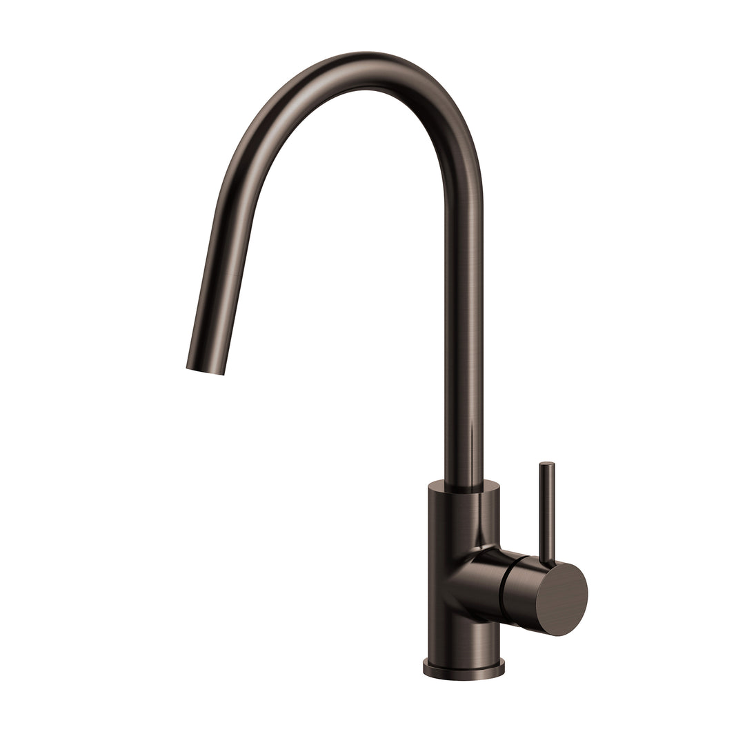 Axus Pin Lever Goose Neck Pull Down Nozzle Sink Mixer Dark Bronze