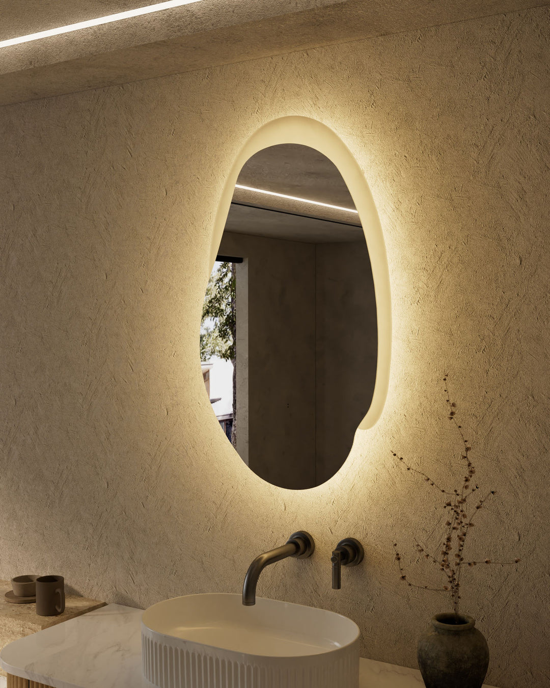 Aulic Evanston Asymmetric LED Mirror 530mm - Design 10