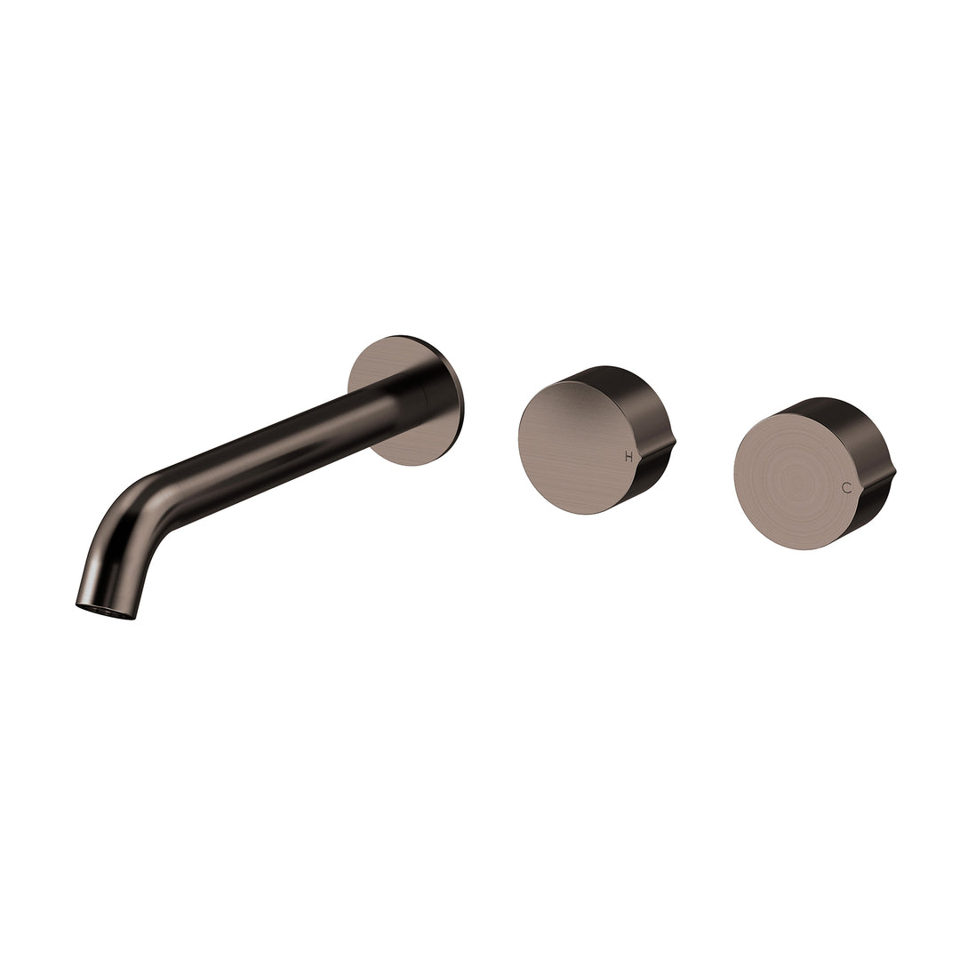 Venn Wall Basin Set Left Spout Dark Bronze / 220mm