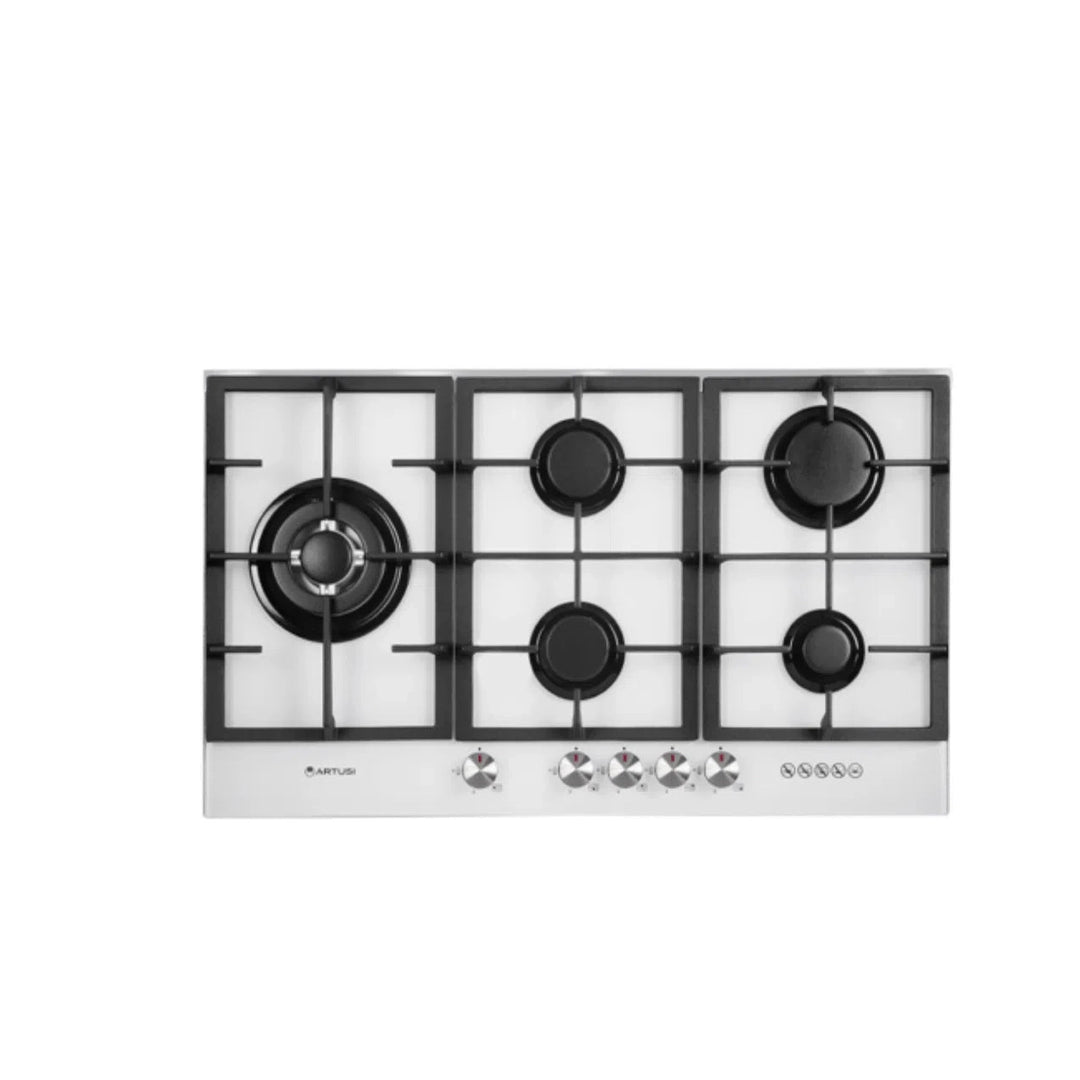 Artusi 60cm Gas Cooktop White Glass 90cm