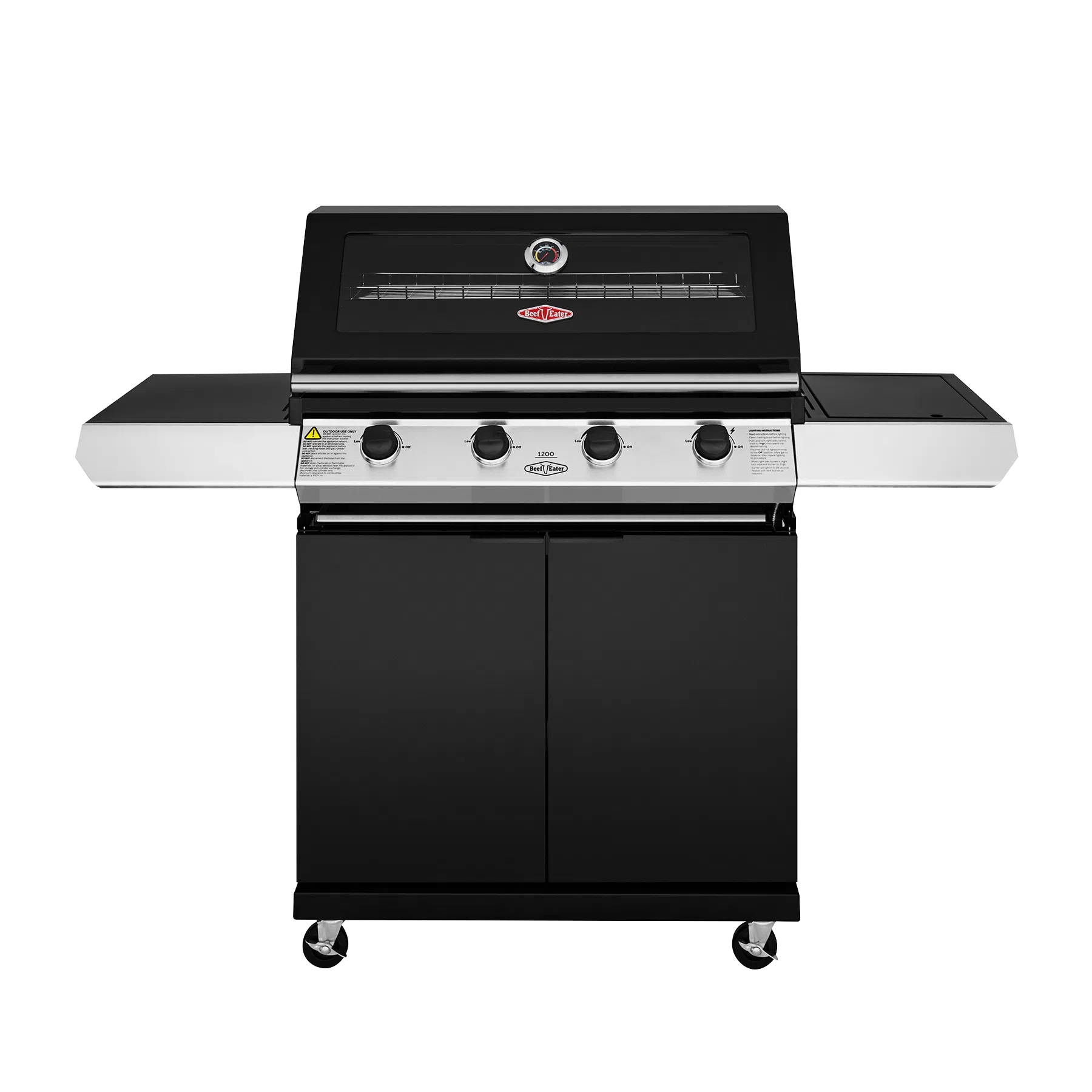 BeefEater 1200 Series 4 Burner BBQ Trolley Side Burner