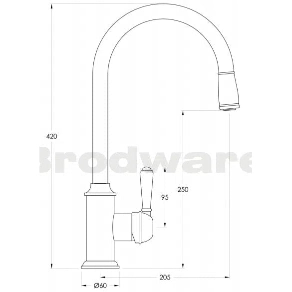 Brodware Winslow Sink Mixer With Pull Out Spray