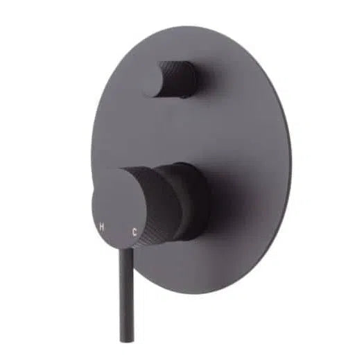 Fienza Axle Wall Diverter Mixer / Large Plate - Matte Black