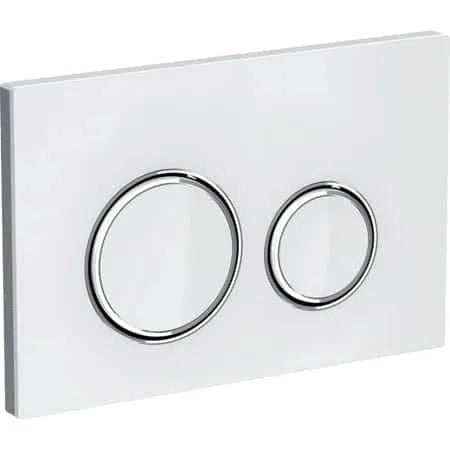 Geberit Sigma21 Dual Flush Button & Access Plate - White/Chrome Trim