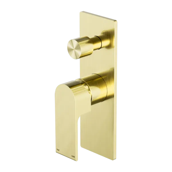 Nero Bianca Shower Mixer with Diverter Brushed Gold