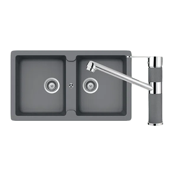 Schock Typos Double Bowl + 400456CR Kitchen Mixer