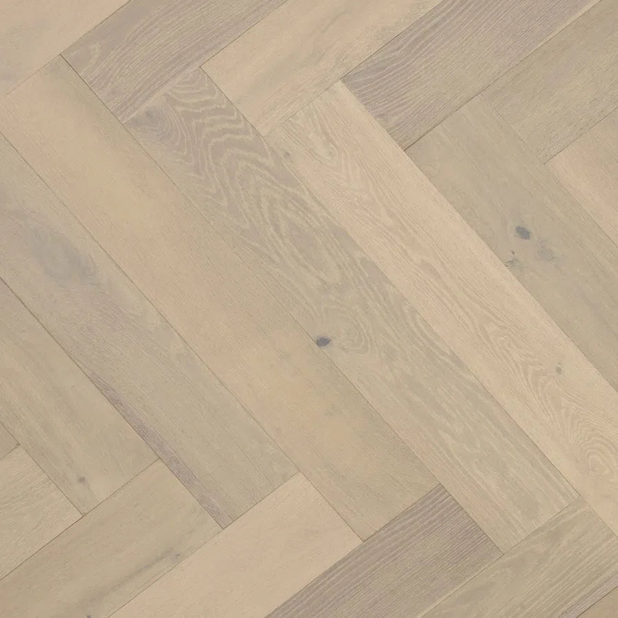 Dove Grey - Highland Oak Engineered Herringbone Parquetry