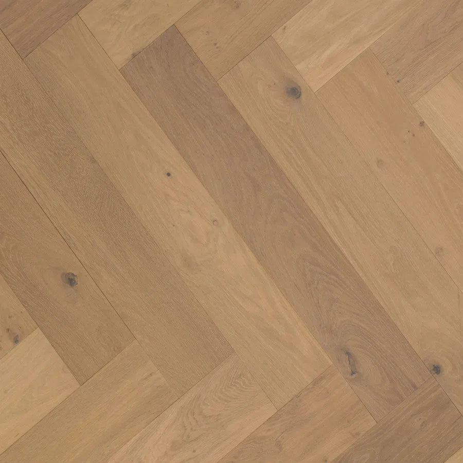 Pearl Grey - Highland Oak Engineered Herringbone Parquetry