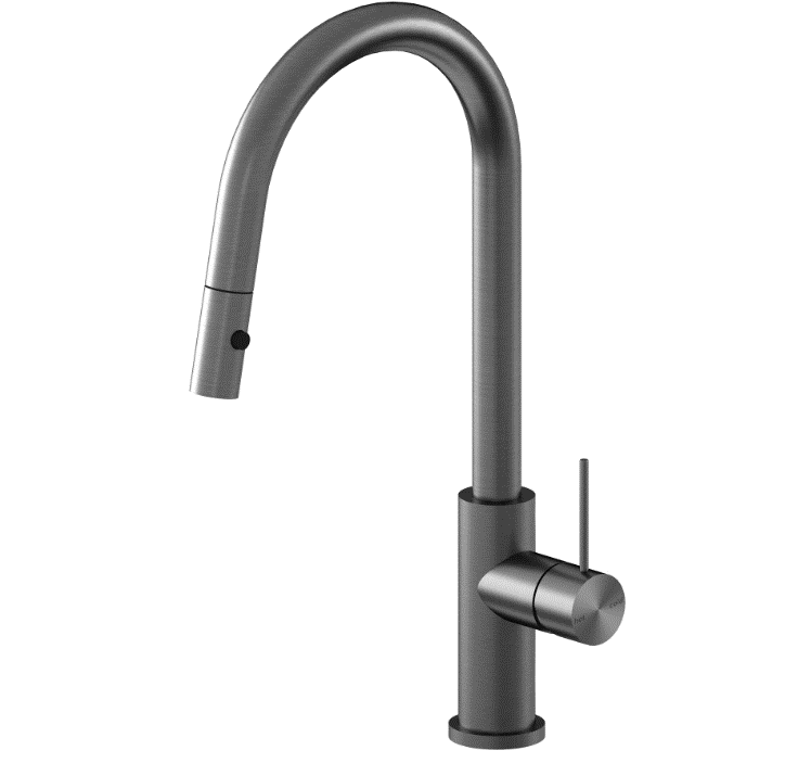 Pull Down Sink Mixer Nero Tapware MECCA PULL OUT SINK MIXER WITH VEGIE SPRAY FUNCTION GUN METAL