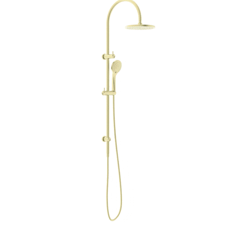 Twin Shower Nero Tapware MECCA TWIN SHOWER WITH AIR SHOWER BRUSHED GOLD