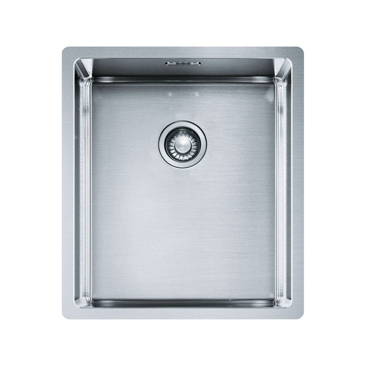 Franke Bolero 29L single bowl kitchen sink with NTH 400 x 450mm dimensions, stainless steel finish and modern design.