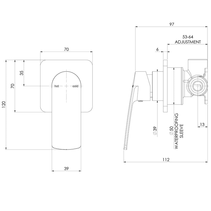 Phoenix Mekko SwitchMix Shower / Wall Mixer – Lead Free (Complete Kit) - Design 10