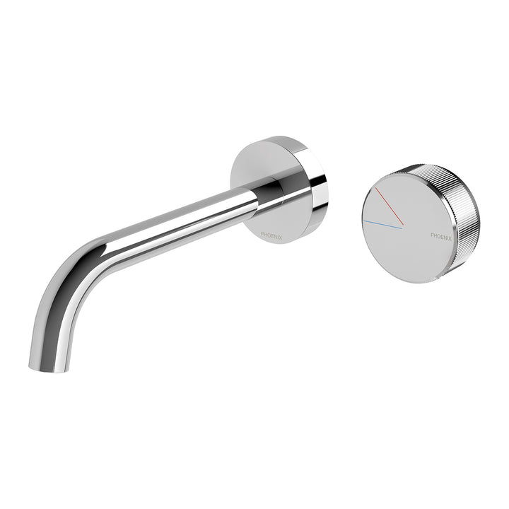 Phoenix Axia Wall Basin/Bath Curved Outlet Mixer Set 180mm - Design 10