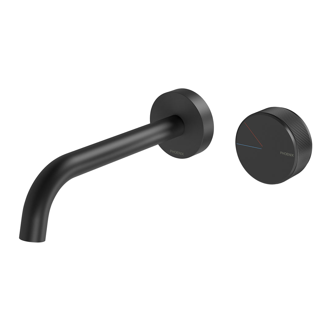 Phoenix Axia Wall Basin/Bath Curved Outlet Mixer Set 180mm - Design 10