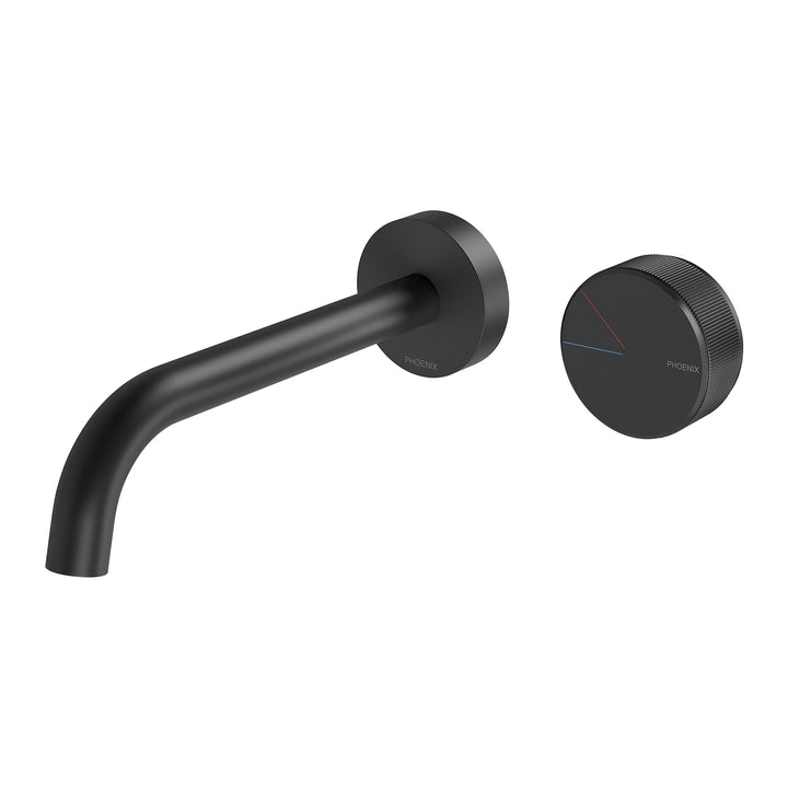 Phoenix Axia Wall Basin/Bath Curved Outlet Mixer Set 180mm - Design 10