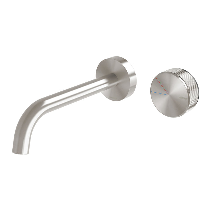 Phoenix Axia Wall Basin/Bath Curved Outlet Mixer Set 180mm - Design 10