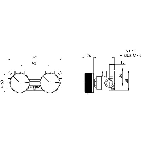 Phoenix Axia Twin Shower / Wall Mixer - Design 10