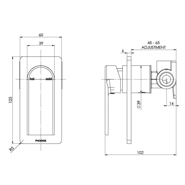 Phoenix Teel SwitchMix Shower / Wall Mixer (Complete Kit)