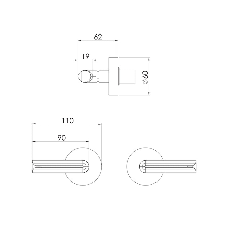 Phoenix Vivid Slimline Plus Lever Wall Top Assemblies – Lead Free - Design 10