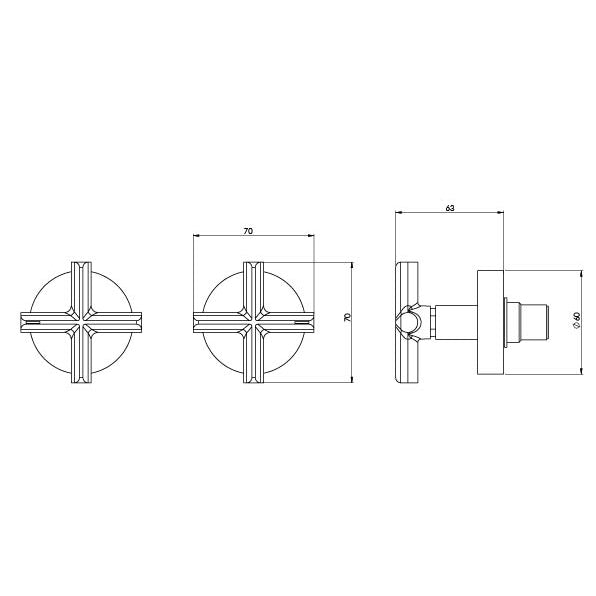 Phoenix Vivid Slimline Plus Wall Top Assemblies 15mm Extended Spindles – Lead Free - Design 10