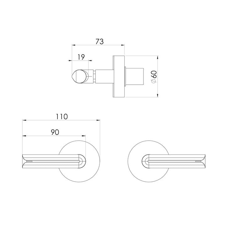 Phoenix Vivid Slimline Plus Lever Wall Top Assemblies 15mm Extended Spindles – Lead Free - Design 10