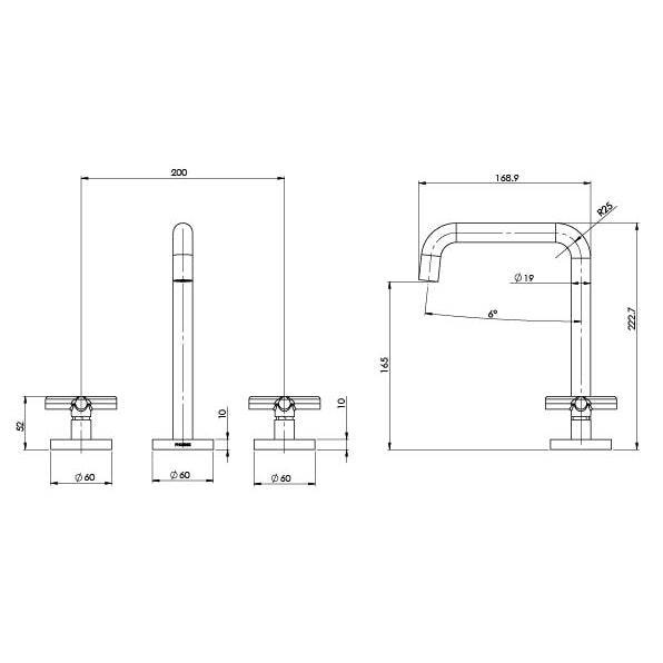 Phoenix Vivid Slimline Plus Basin Set – Lead Free - Design 10