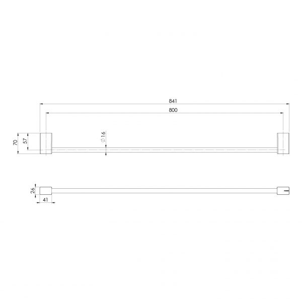 Phoenix Lexi MKII Single Towel Rail 800mm - Design 10