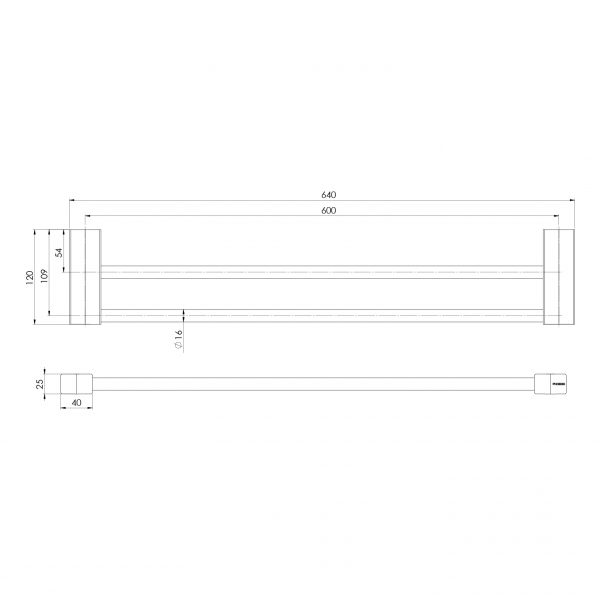 Phoenix Lexi MKII Double Towel Rail 600mm - Design 10