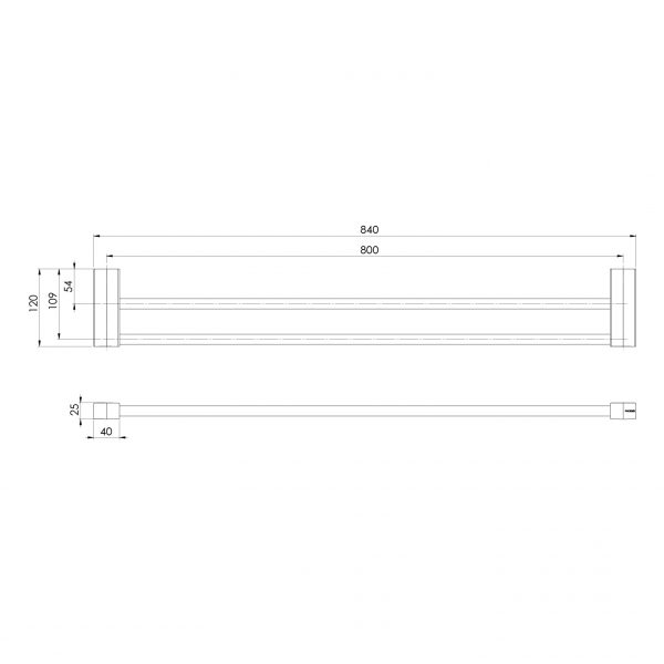 Phoenix Lexi MKII Double Towel Rail 800mm - Design 10