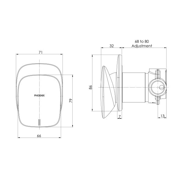 Phoenix Nuage Shower / Wall Mixer – Lead Free - Design 10