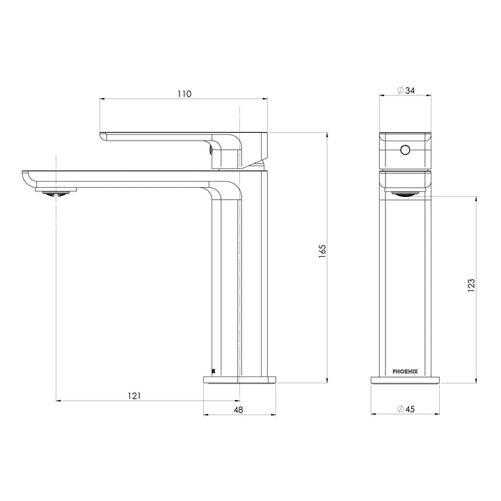 Phoenix Gloss MKII Basin Mixer – Lead Free - Design 10