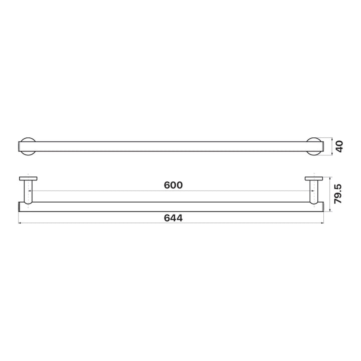 MIXX Cedar 600mm Single Towel Rail