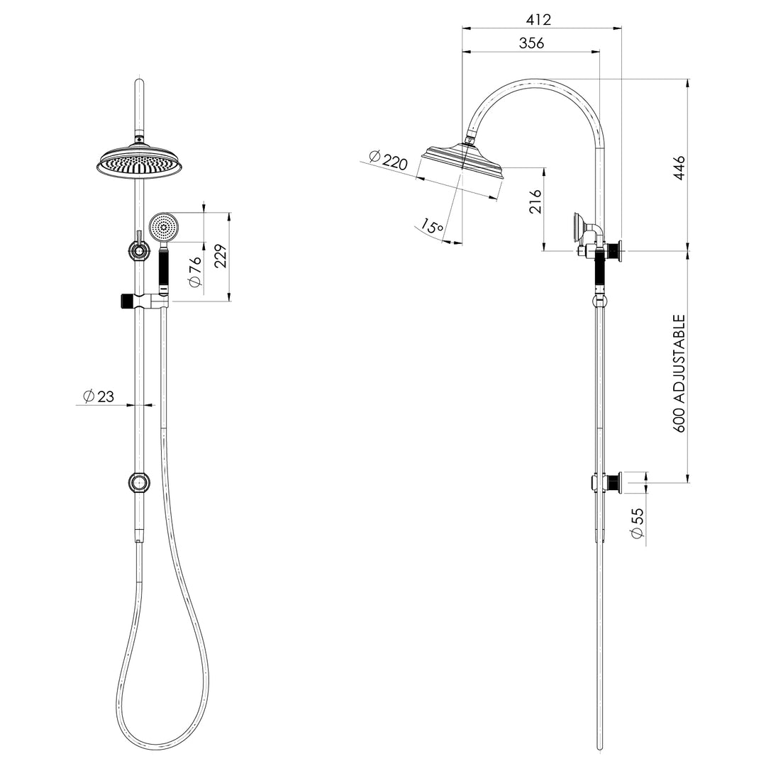 Phoenix Wiltern Twin Shower - Design 10