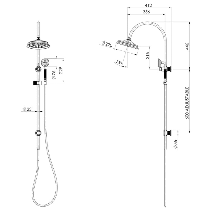 Phoenix Wiltern Twin Shower - Design 10