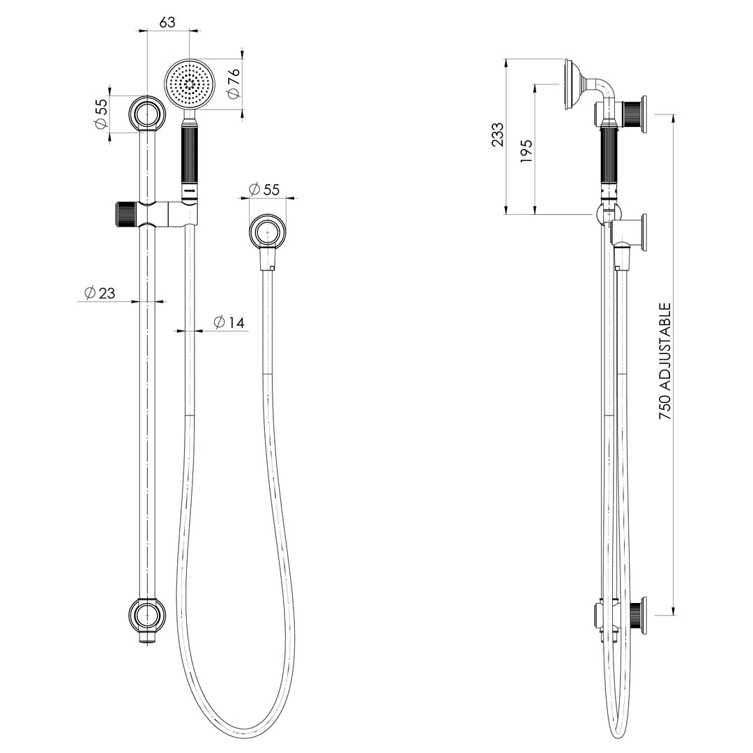 Phoenix Wiltern Rail Shower