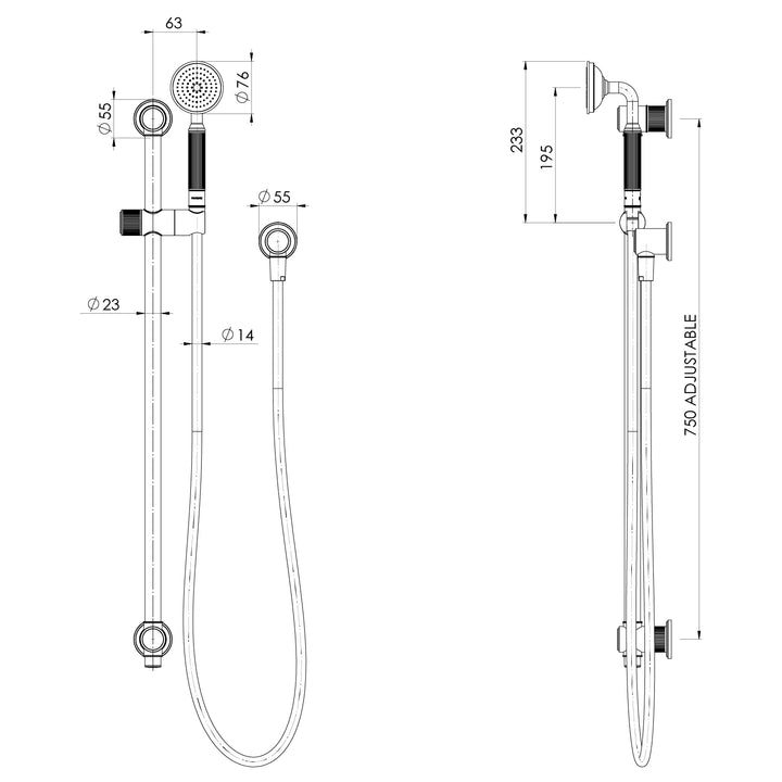 Phoenix Wiltern Rail Shower