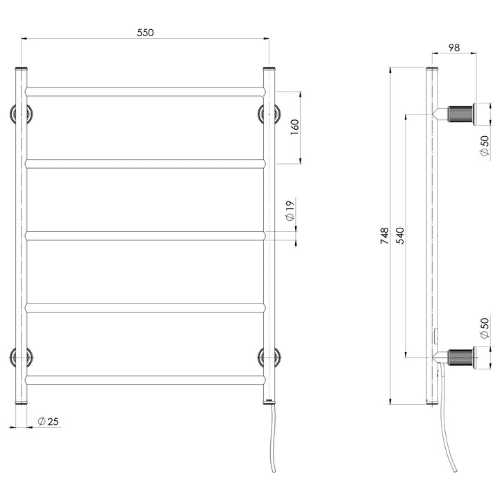 Phoenix Wiltern Heated Towel Ladder