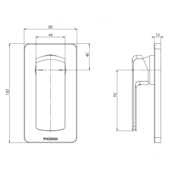 Phoenix Teva Shower Wall Mixer (Trim Kit Only) - Design 10