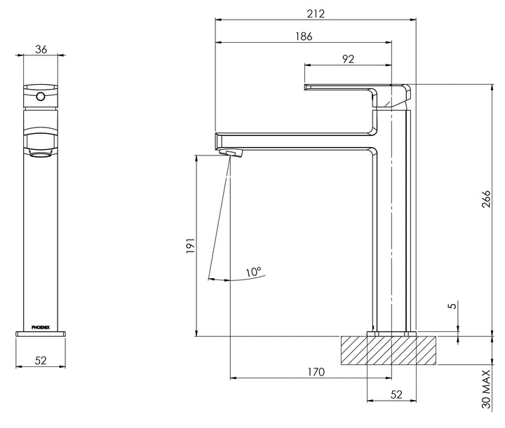 Phoenix Teva Vessel Mixer – 6 Star – Lead Free - Design 10