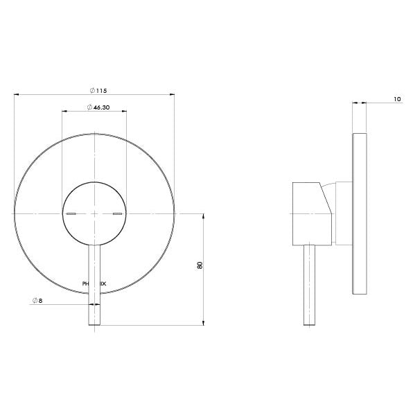 Phoenix Pina Shower Wall Mixer Trim Kit Only - Design 10