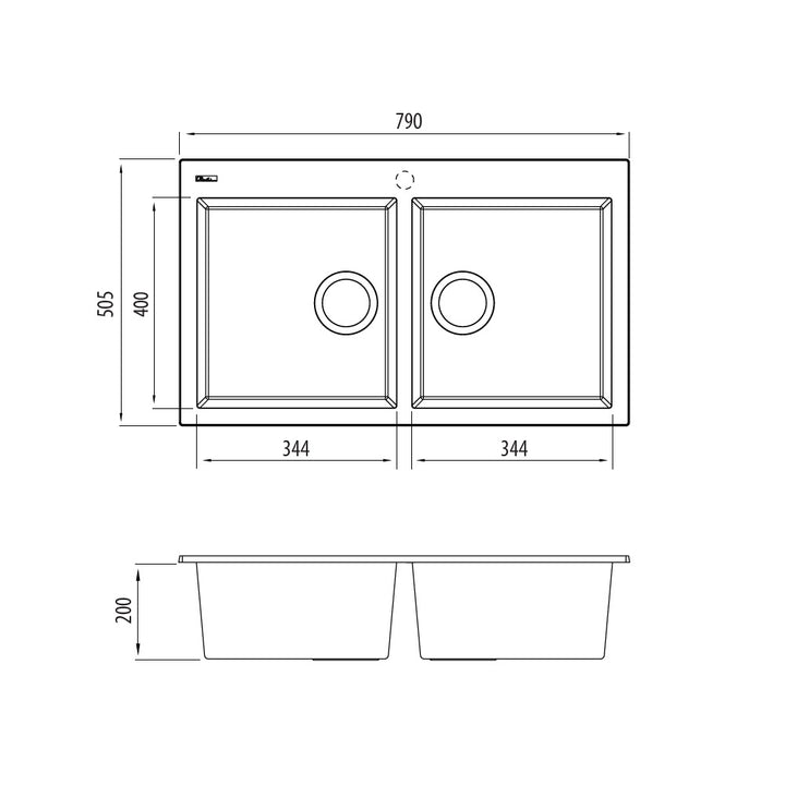 Oliveri Santorini Piccolo Double Bowl Sink