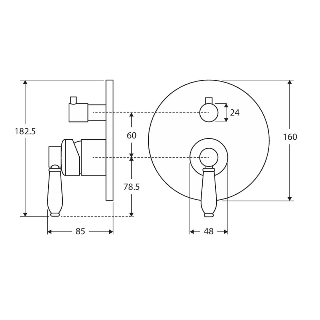 Fienza Eleanor Wall Diverter Mixer (Complete Kit)