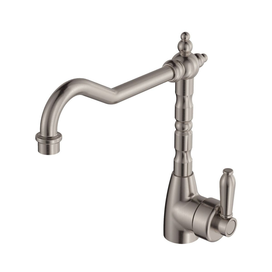 Fienza Eleanor Shepherds Crook Chrome Handle Kitchen Sink Mixer