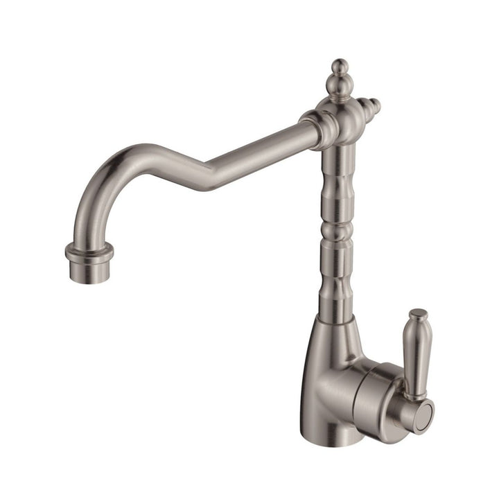 Fienza Eleanor Shepherds Crook Chrome Handle Kitchen Sink Mixer