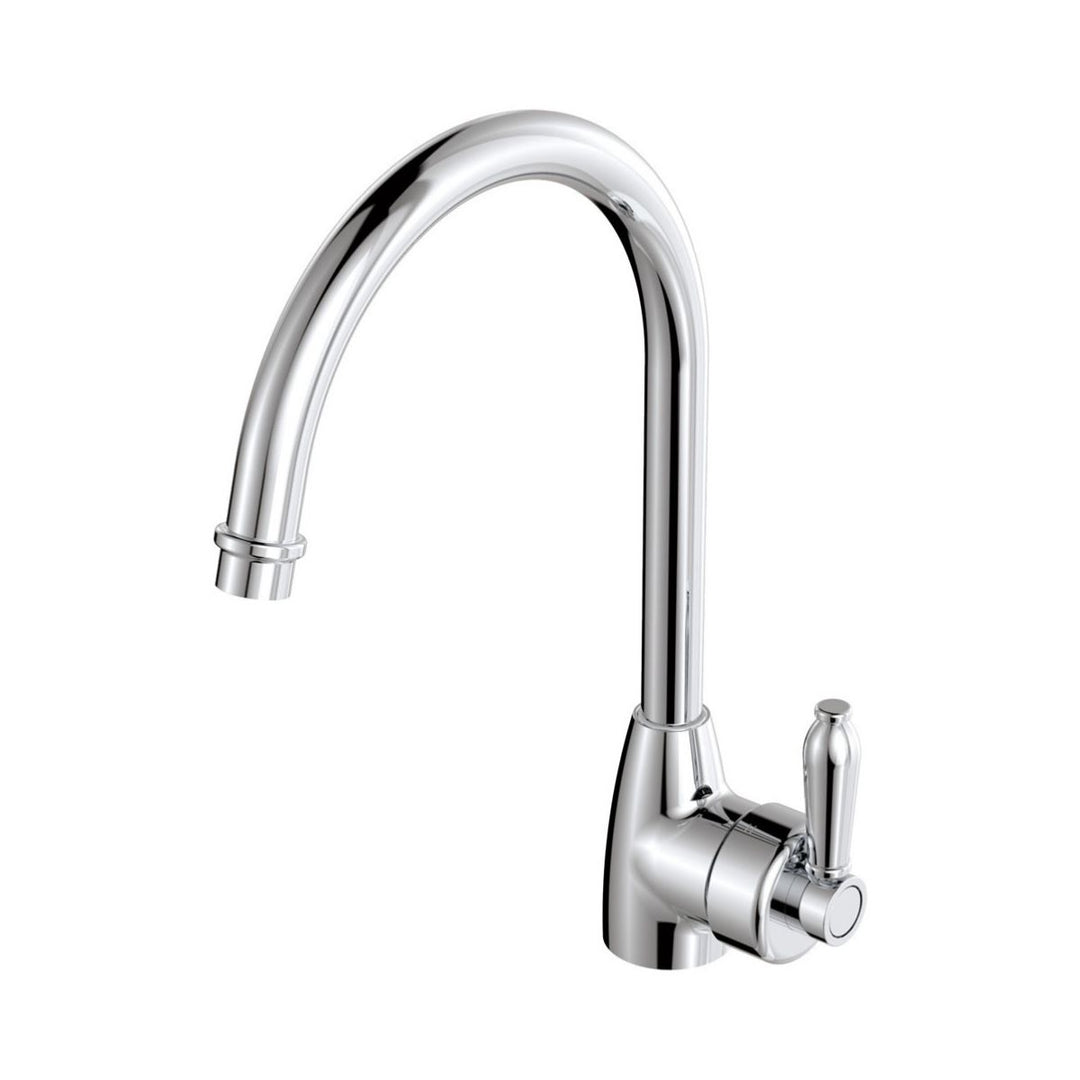 Fienza Eleanor Gooseneck Chrome Handle Kitchen Sink Mixer
